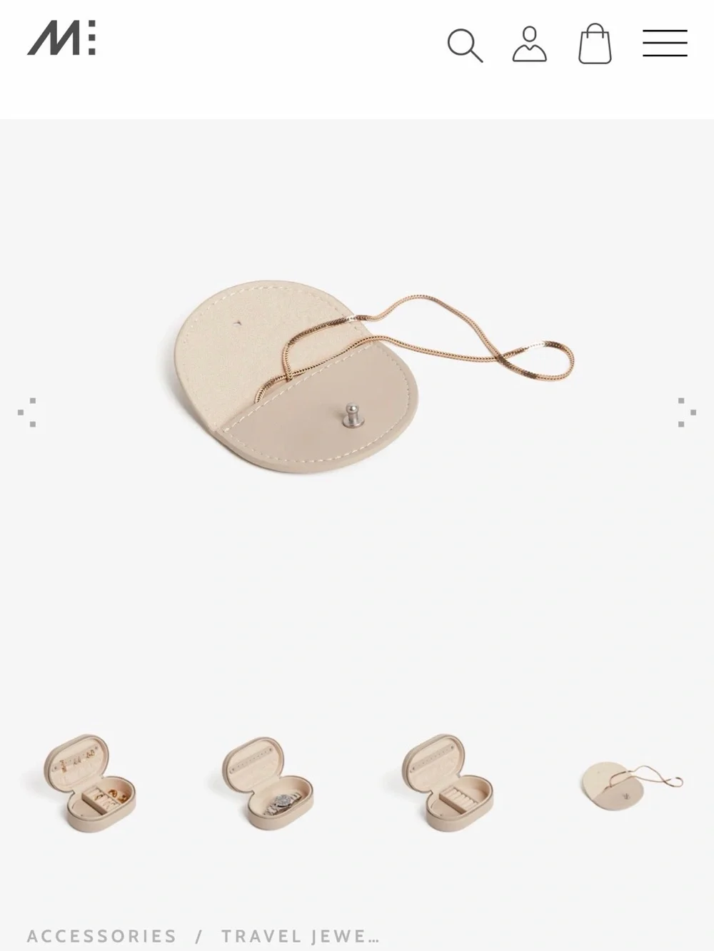 Monos Travel Jewelry Case in Ivory
